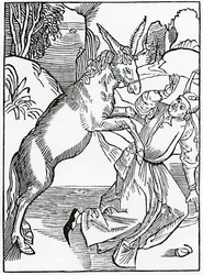 Von Narren, die von ihrer eigenen Torheit unterdrückt werden, Illustration aus Alexander Barclays englischer Übersetzung von 